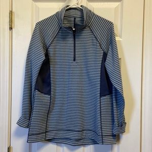 T by Talbots stretch tunic quarter zip top.